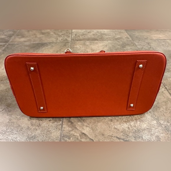 Pulicati Orange Brown Genuine Italian Leather Alma Bag Purse - Picture 2 of 6